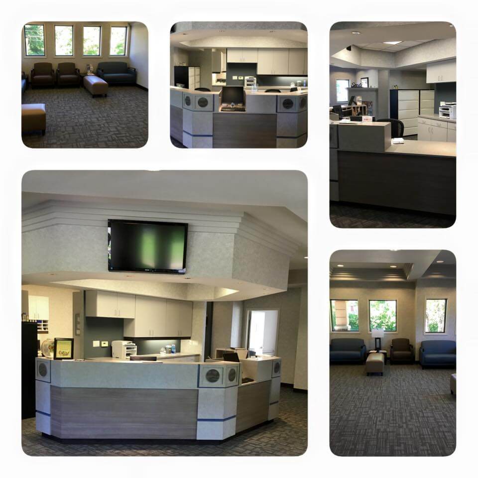 Our comfortable seating area and front desk.