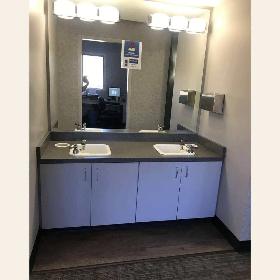 Our toothbrushing station and game room where kids and adults may hang out.